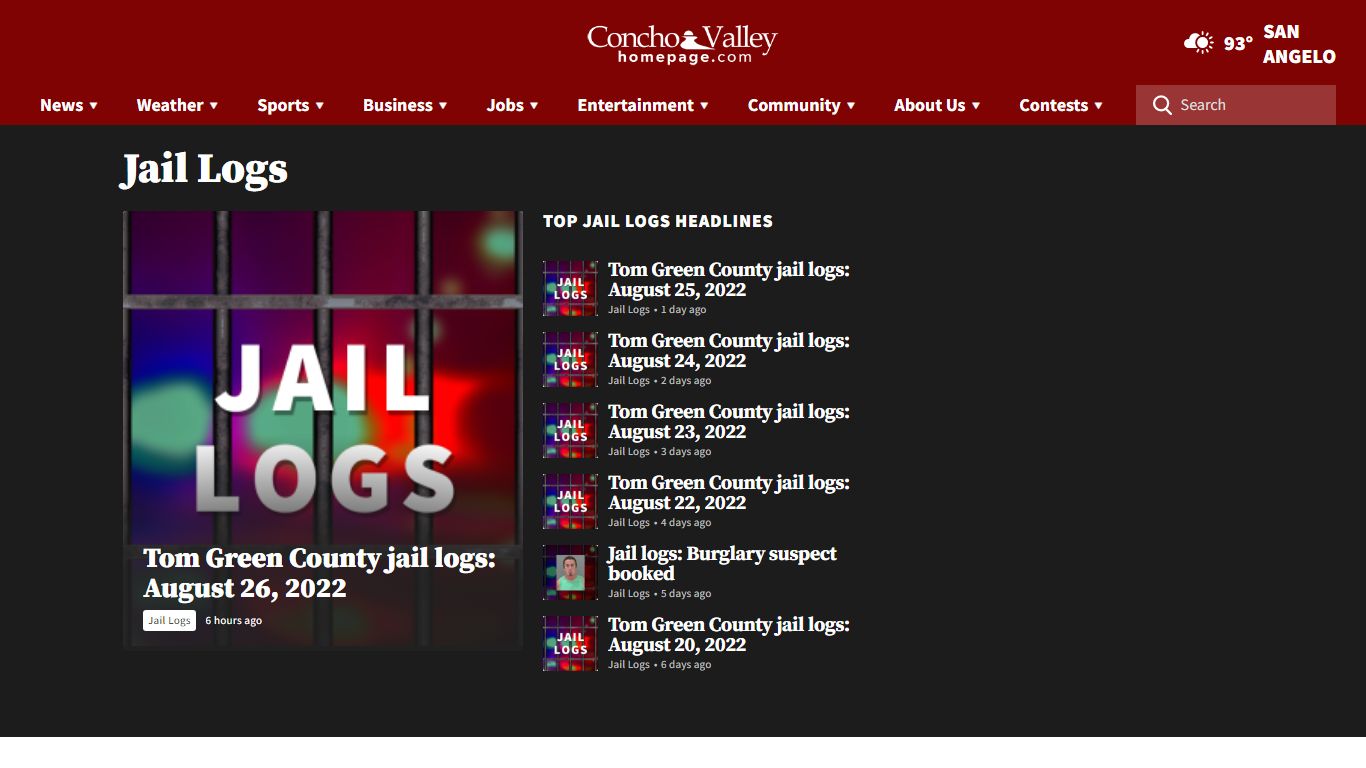 Jail Logs | ConchoValleyHomepage.com