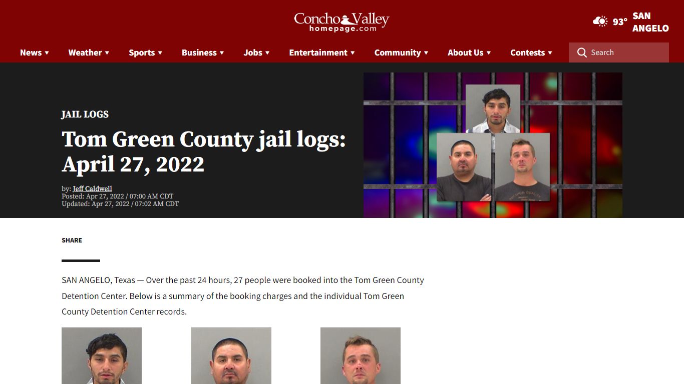 Tom Green County jail logs: April 27, 2022 - ConchoValleyHomepage.com